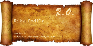 Rikk Omár névjegykártya